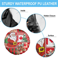 Canadian Christmas Spare Tire Cover A Merry Xmas Santa and Funny Moose - Wonder Print Shop