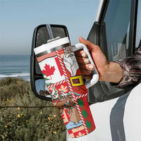 Canadian Christmas Tumbler With Handle A Merry Xmas Santa and Funny Moose - Wonder Print Shop