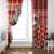 Canadian Christmas Window Curtain A Merry Xmas Santa and Funny Moose - Wonder Print Shop