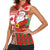 Canadian Christmas Women Sleeveless Polo Shirt A Merry Xmas Santa and Funny Moose - Wonder Print Shop
