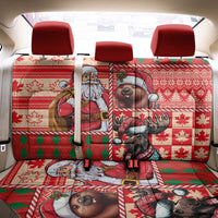 Canadian Christmas Back Car Seat Cover Santa Hoho Holiday - A Beaver and Moose - Wonder Print Shop