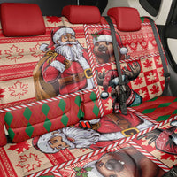 Canadian Christmas Back Car Seat Cover Santa Hoho Holiday - A Beaver and Moose - Wonder Print Shop
