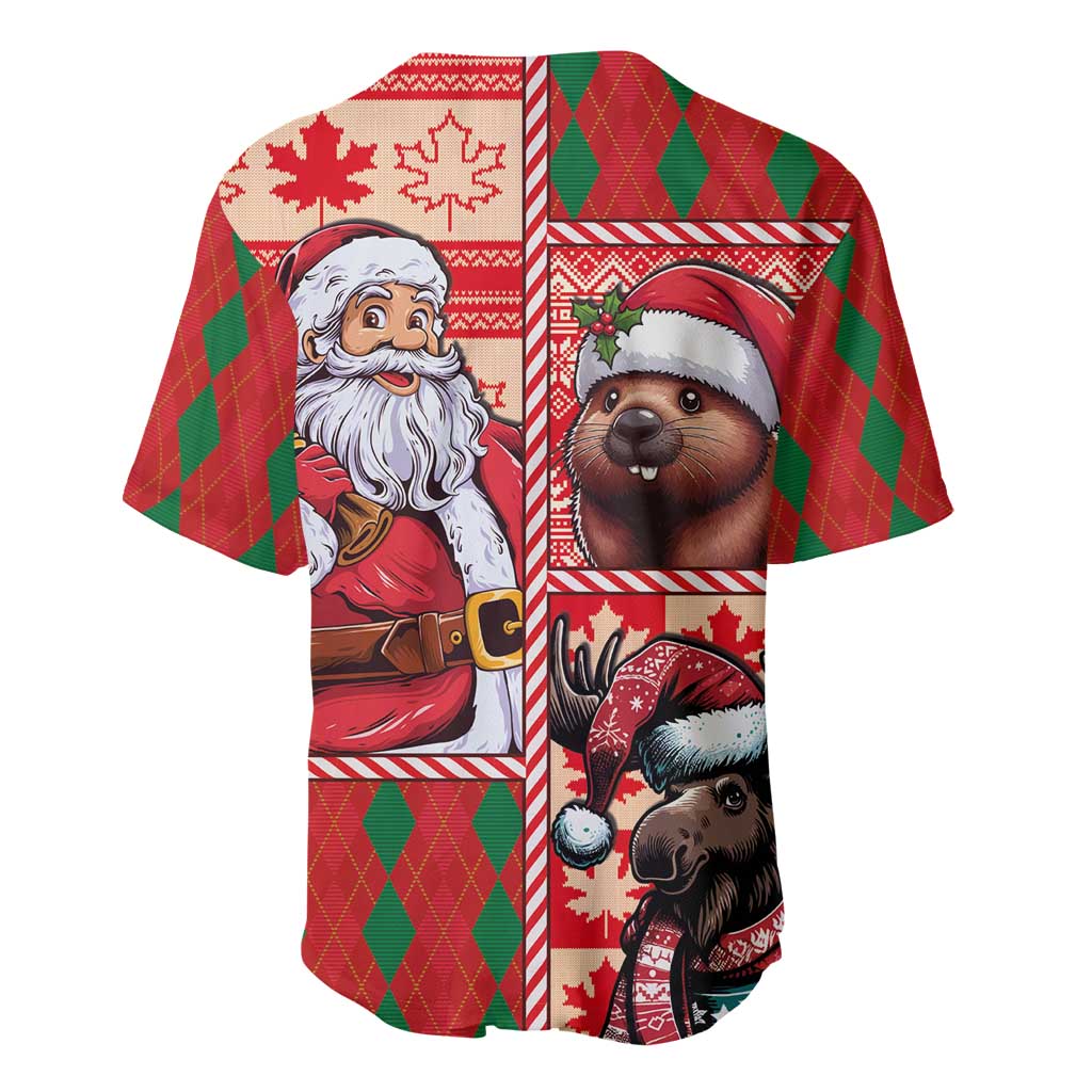 Canadian Christmas Baseball Jersey Santa Hoho Holiday - A Beaver and Moose - Wonder Print Shop