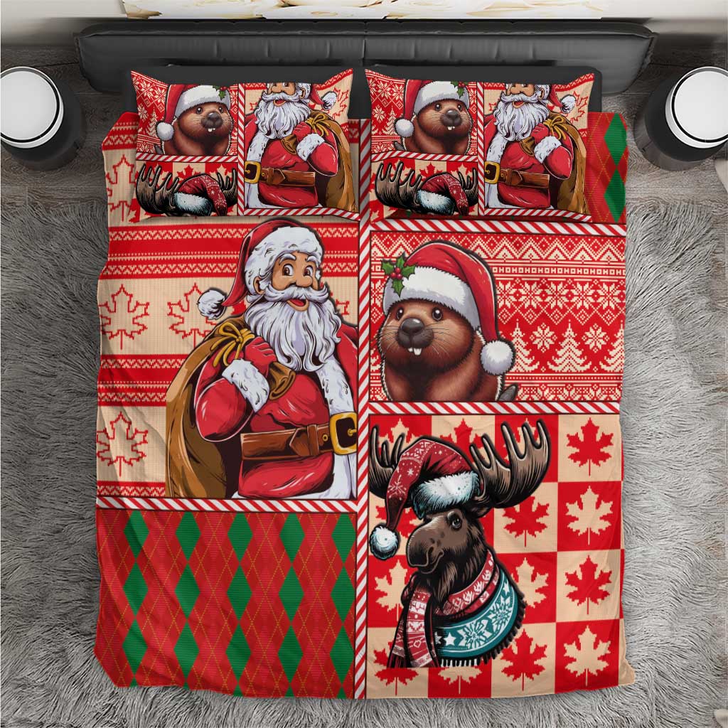 Canadian Christmas Bedding Set Santa Hoho Holiday - A Beaver and Moose - Wonder Print Shop