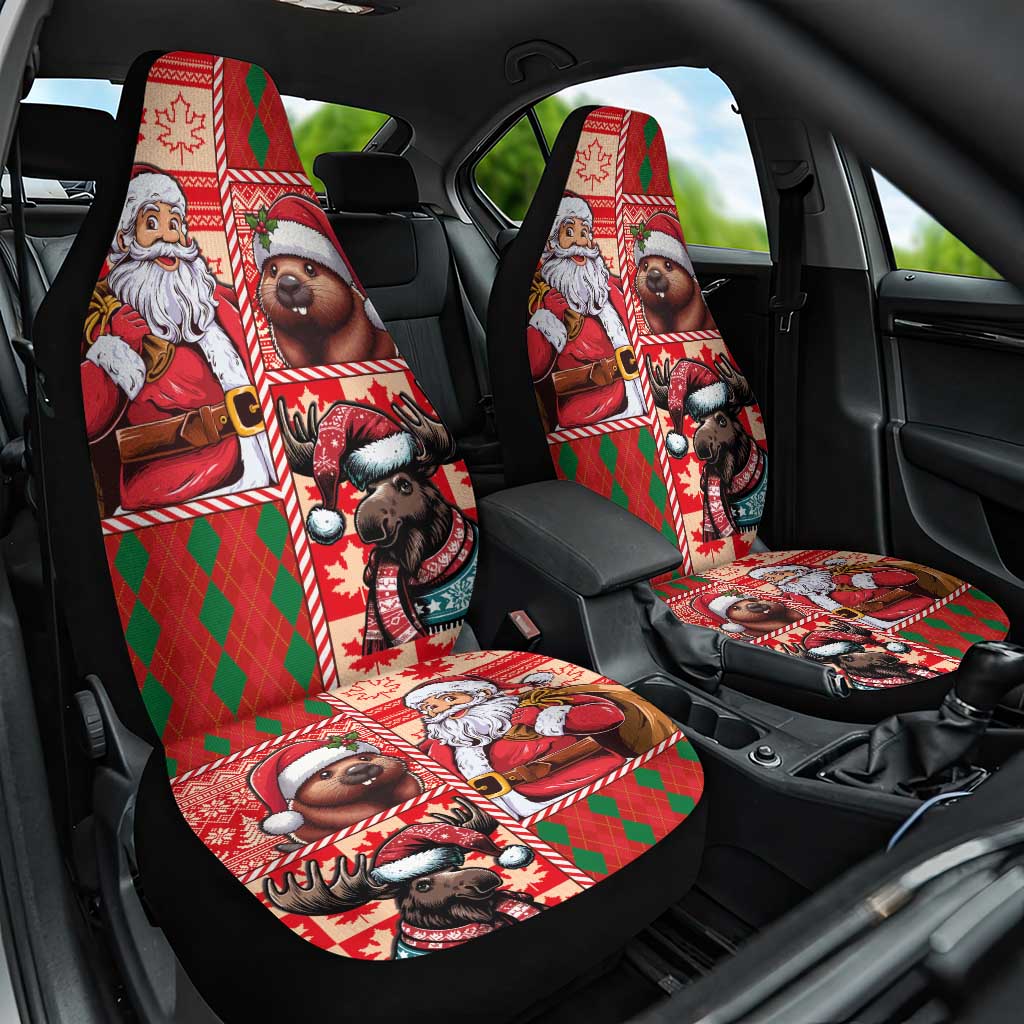 Canadian Christmas Car Seat Cover Santa Hoho Holiday - A Beaver and Moose - Wonder Print Shop