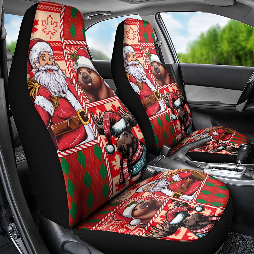 Canadian Christmas Car Seat Cover Santa Hoho Holiday - A Beaver and Moose - Wonder Print Shop