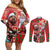Canadian Christmas Couples Matching Off Shoulder Short Dress and Long Sleeve Button Shirt Santa Hoho Holiday - A Beaver and Moose - Wonder Print Shop