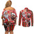 Canadian Christmas Couples Matching Off Shoulder Short Dress and Long Sleeve Button Shirt Santa Hoho Holiday - A Beaver and Moose - Wonder Print Shop