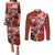 Canadian Christmas Couples Matching Puletasi and Long Sleeve Button Shirt Santa Hoho Holiday - A Beaver and Moose - Wonder Print Shop