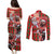 Canadian Christmas Couples Matching Puletasi and Long Sleeve Button Shirt Santa Hoho Holiday - A Beaver and Moose - Wonder Print Shop