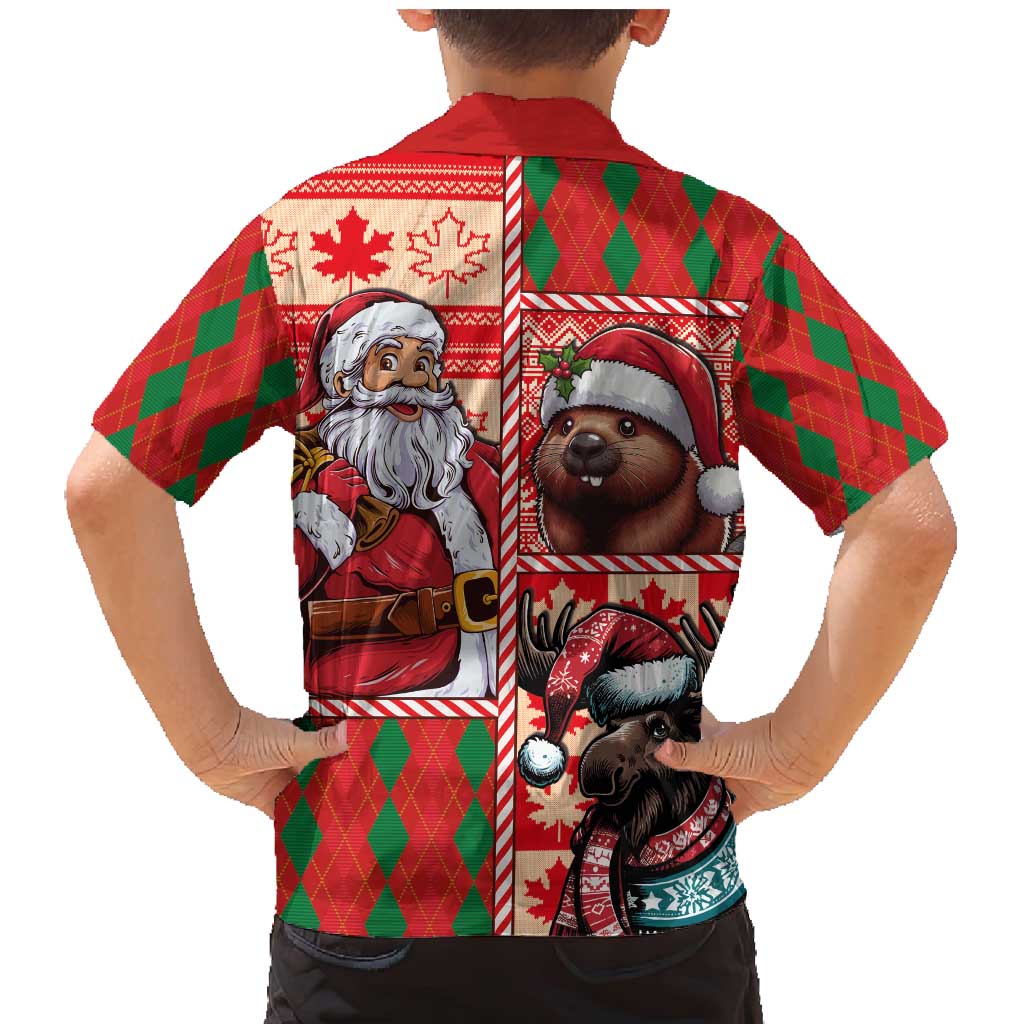 Canadian Christmas Family Matching Mermaid Dress and Hawaiian Shirt Santa Hoho Holiday - A Beaver and Moose - Wonder Print Shop
