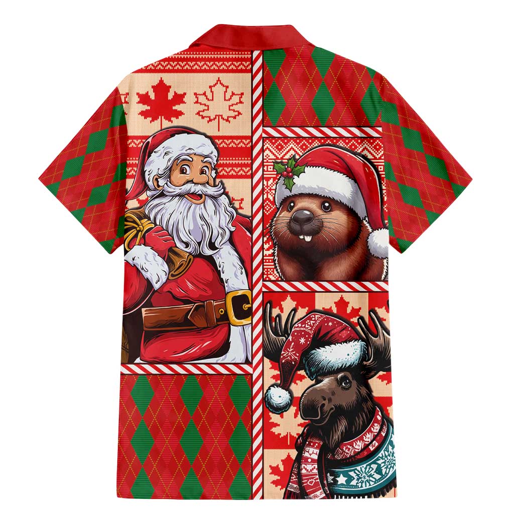 Canadian Christmas Family Matching Mermaid Dress and Hawaiian Shirt Santa Hoho Holiday - A Beaver and Moose - Wonder Print Shop