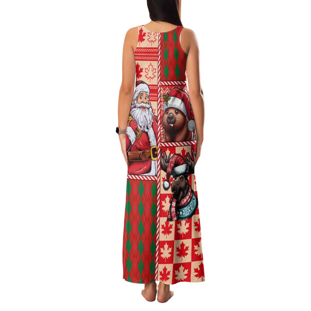 Canadian Christmas Family Matching Tank Maxi Dress and Hawaiian Shirt Santa Hoho Holiday - A Beaver and Moose - Wonder Print Shop