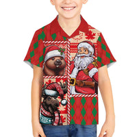 Canadian Christmas Family Matching Tank Maxi Dress and Hawaiian Shirt Santa Hoho Holiday - A Beaver and Moose - Wonder Print Shop