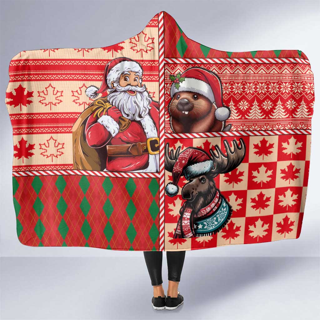 Canadian Christmas Hooded Blanket Santa Hoho Holiday - A Beaver and Moose