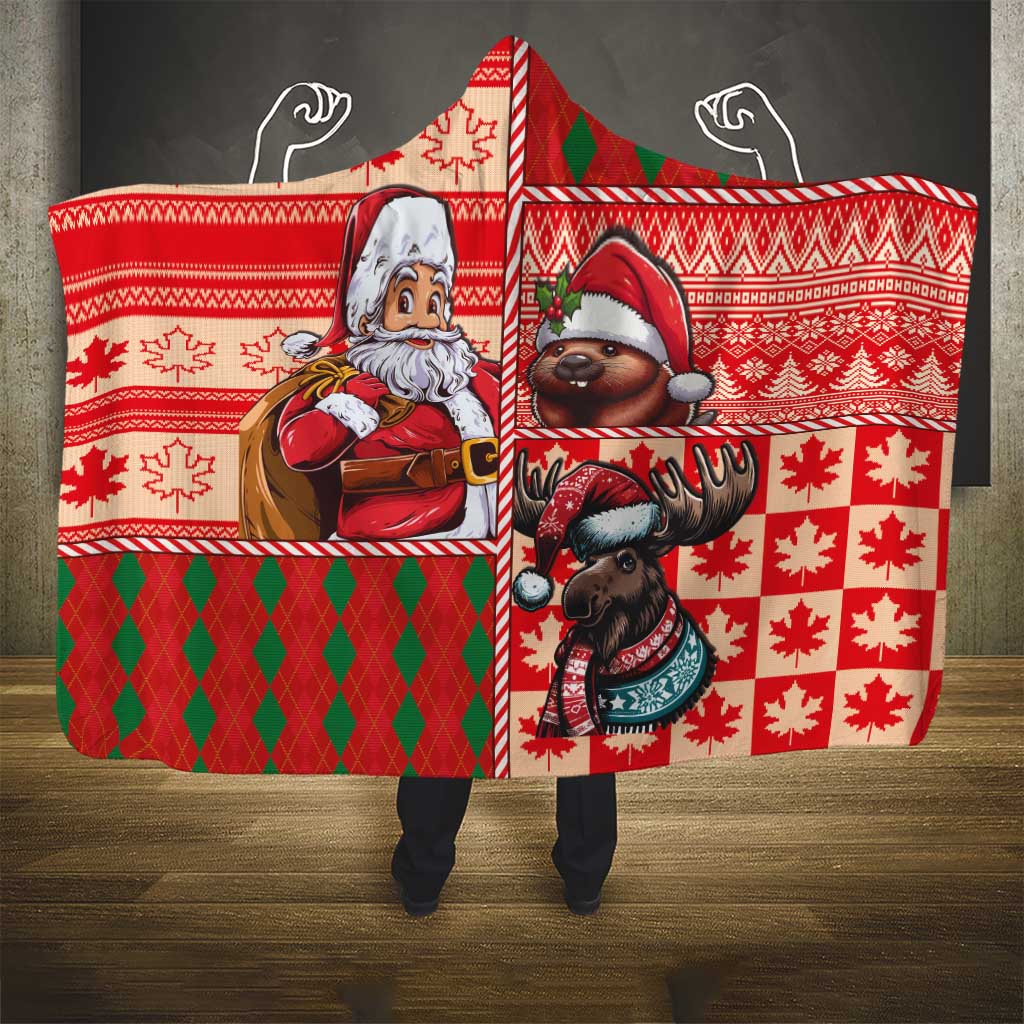 Canadian Christmas Hooded Blanket Santa Hoho Holiday - A Beaver and Moose