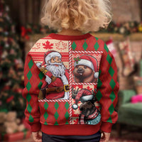 Canadian Christmas Kid Ugly Christmas Sweater Santa Hoho Holiday - A Beaver and Moose - Wonder Print Shop