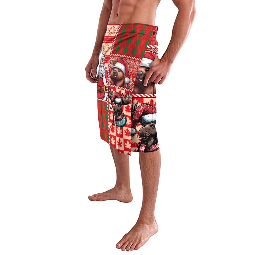 Canadian Christmas Lavalava Santa Hoho Holiday - A Beaver and Moose - Wonder Print Shop