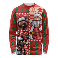Canadian Christmas Long Sleeve Shirt Santa Hoho Holiday - A Beaver and Moose - Wonder Print Shop
