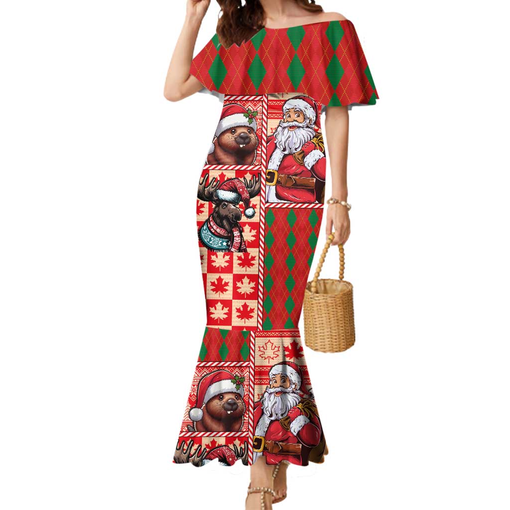Canadian Christmas Mermaid Dress Santa Hoho Holiday - A Beaver and Moose - Wonder Print Shop