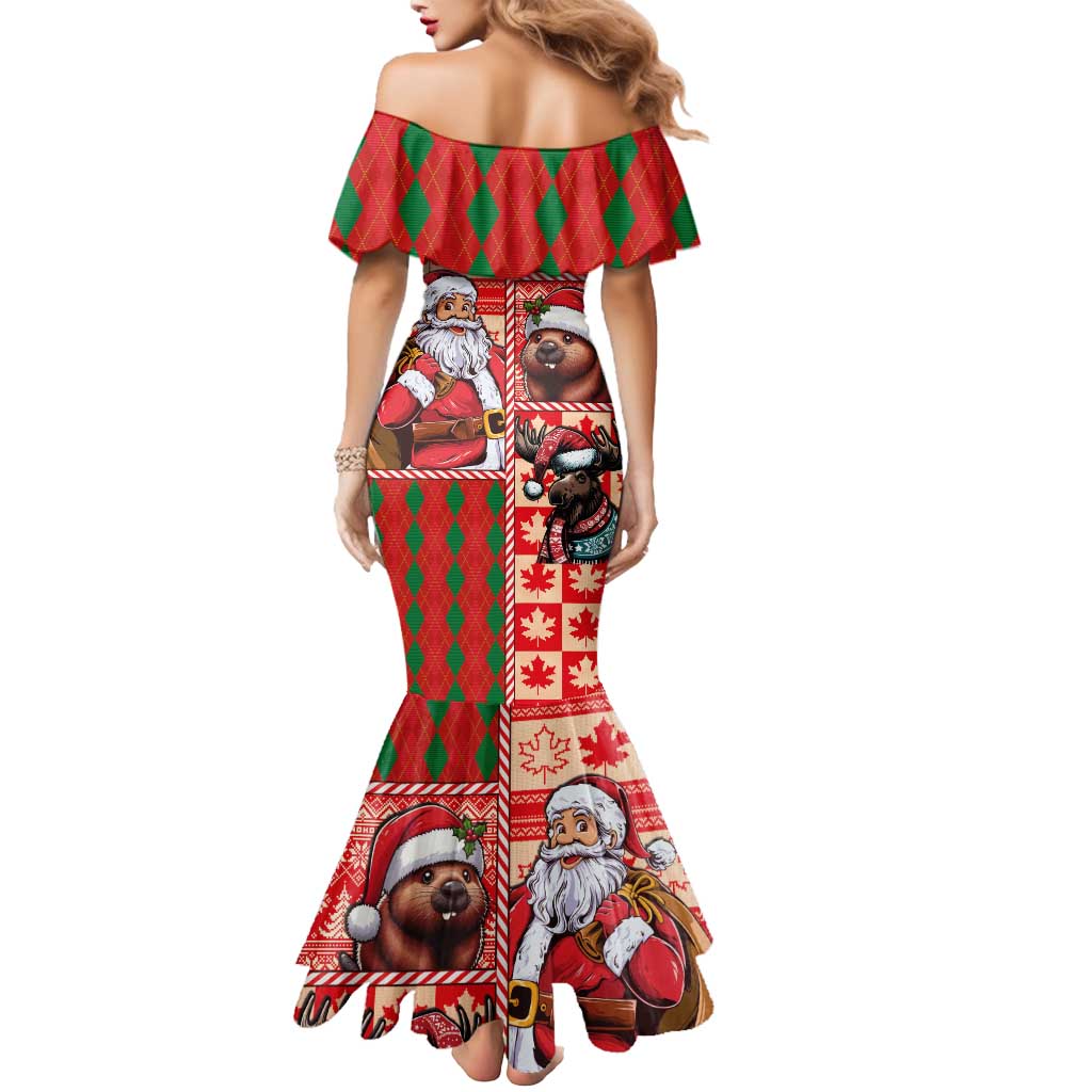 Canadian Christmas Mermaid Dress Santa Hoho Holiday - A Beaver and Moose - Wonder Print Shop