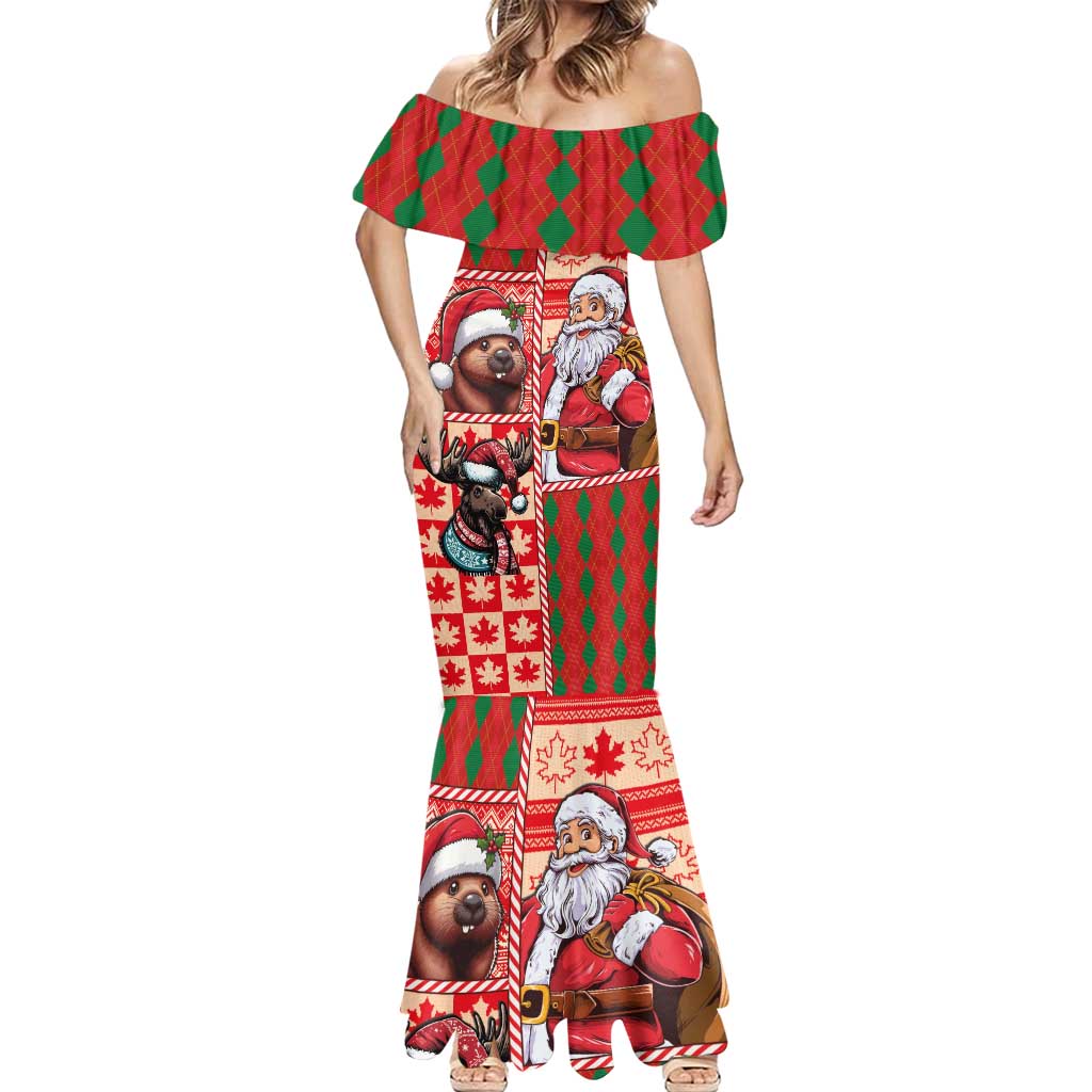 Canadian Christmas Mermaid Dress Santa Hoho Holiday - A Beaver and Moose - Wonder Print Shop