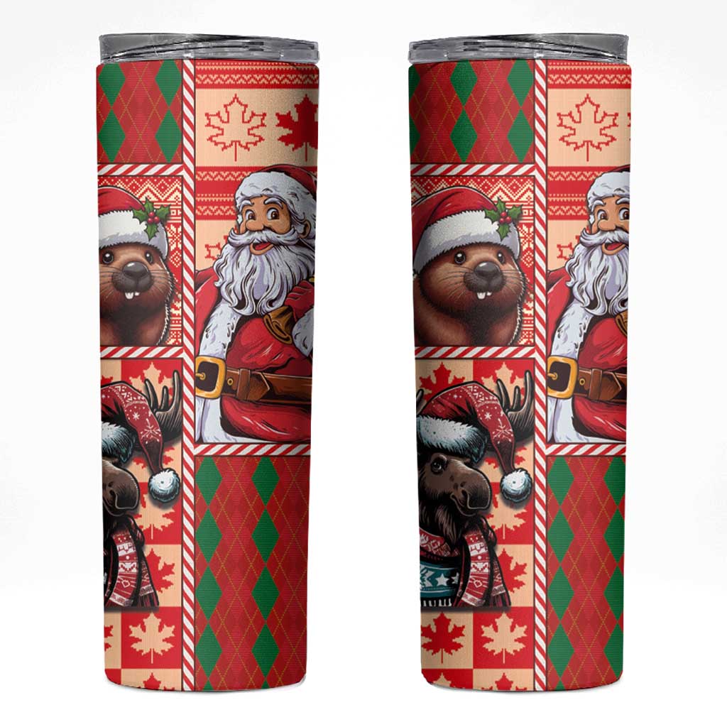 Canadian Christmas Skinny Tumbler Santa Hoho Holiday - A Beaver and Moose - Wonder Print Shop