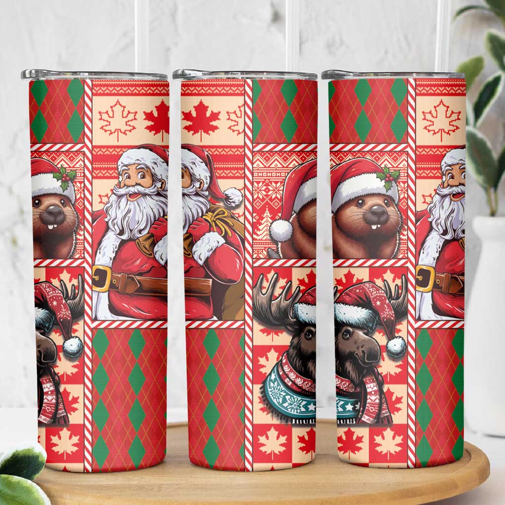 Canadian Christmas Skinny Tumbler Santa Hoho Holiday - A Beaver and Moose - Wonder Print Shop