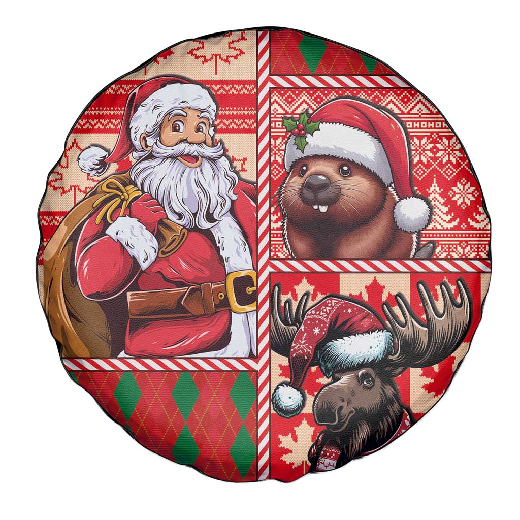 Canadian Christmas Spare Tire Cover Santa Hoho Holiday - A Beaver and Moose - Wonder Print Shop