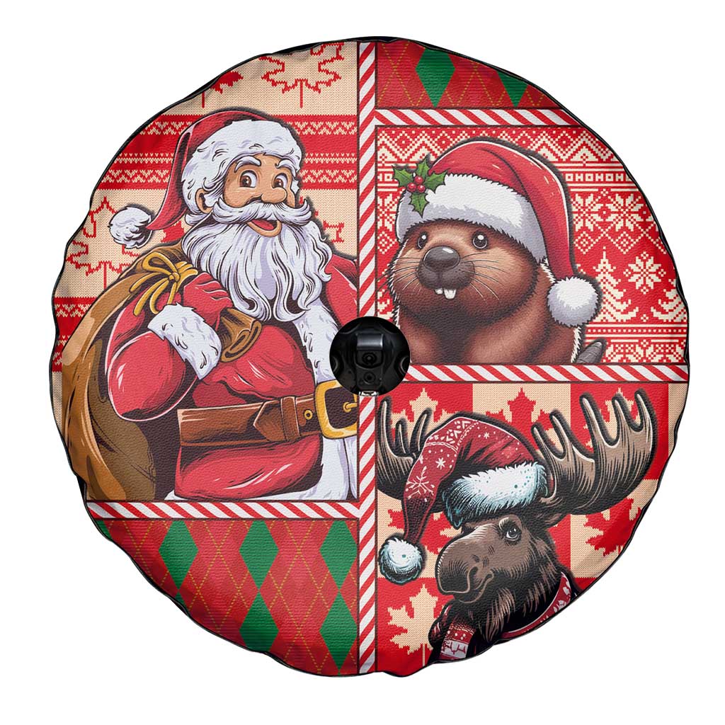 Canadian Christmas Spare Tire Cover Santa Hoho Holiday - A Beaver and Moose - Wonder Print Shop