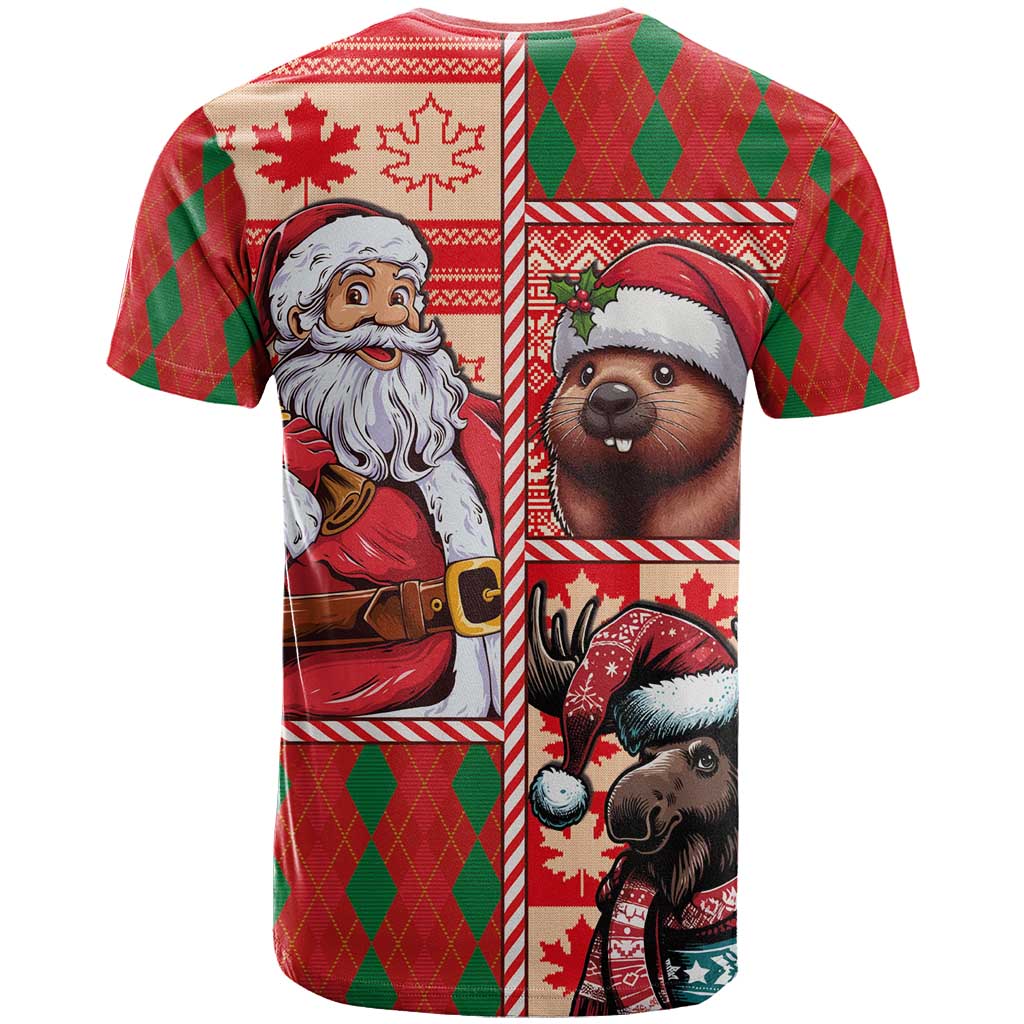 Canadian Christmas T Shirt Santa Hoho Holiday - A Beaver and Moose - Wonder Print Shop