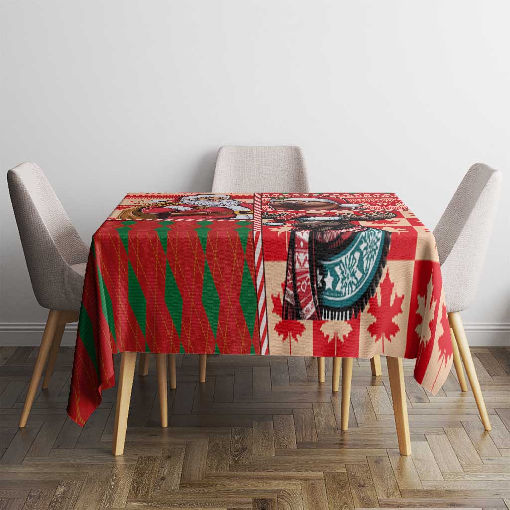 Canadian Christmas Tablecloth Santa Hoho Holiday - A Beaver and Moose - Wonder Print Shop