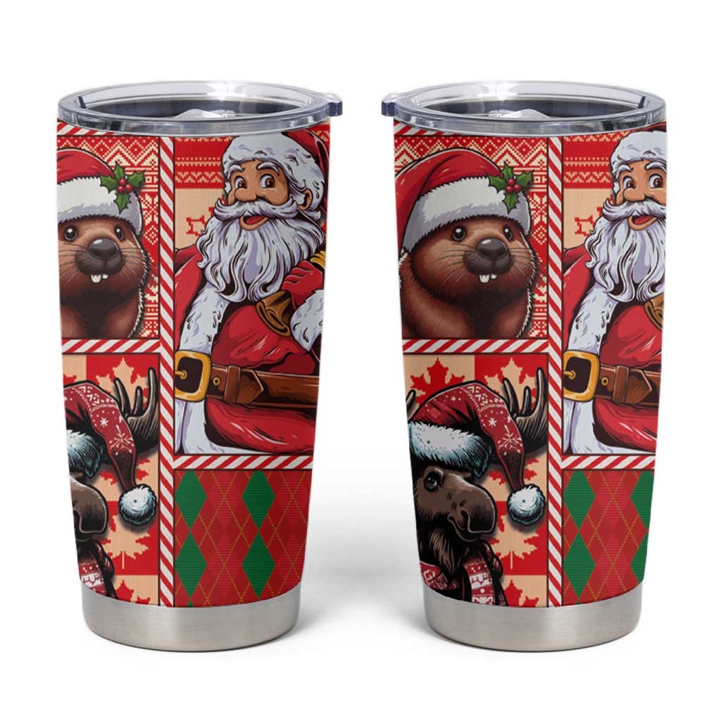 Canadian Christmas Tumbler Cup Santa Hoho Holiday - A Beaver and Moose - Wonder Print Shop