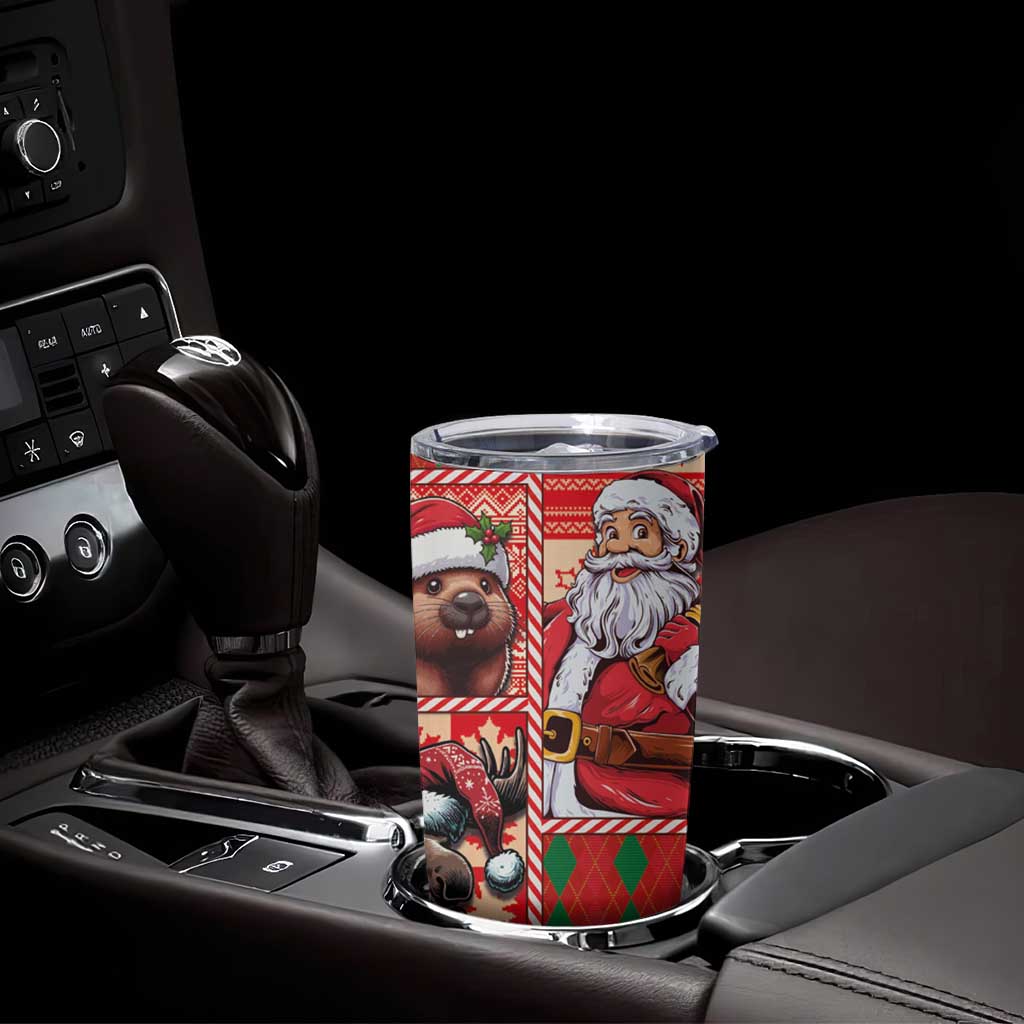 Canadian Christmas Tumbler Cup Santa Hoho Holiday - A Beaver and Moose - Wonder Print Shop