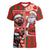 Canadian Christmas Women V-Neck T-Shirt Santa Hoho Holiday - A Beaver and Moose - Wonder Print Shop
