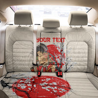 Personalised Japanese Culture Hawaii Style Back Car Seat Cover Japanese Samurai with Hawaiian Pattern - Wonder Print Shop