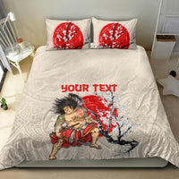 Personalised Japanese Culture Hawaii Style Bedding Set Japanese Samurai with Hawaiian Pattern - Wonder Print Shop