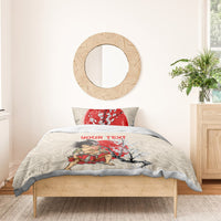 Personalised Japanese Culture Hawaii Style Bedding Set Japanese Samurai with Hawaiian Pattern - Wonder Print Shop