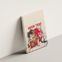 Personalised Japanese Culture Hawaii Style Canvas Wall Art Japanese Samurai with Hawaiian Pattern - Wonder Print Shop