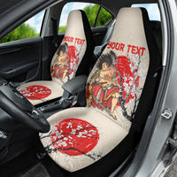 Personalised Japanese Culture Hawaii Style Car Seat Cover Japanese Samurai with Hawaiian Pattern - Wonder Print Shop