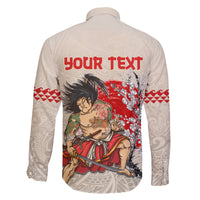 Personalised Japanese Culture Hawaii Style Family Matching Summer Maxi Dress and Hawaiian Shirt Japanese Samurai with Hawaiian Pattern - Wonder Print Shop