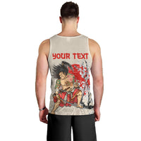 Personalised Japanese Culture Hawaii Style Men Tank Top Japanese Samurai with Hawaiian Pattern - Wonder Print Shop