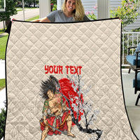 Personalised Japanese Culture Hawaii Style Quilt Japanese Samurai with Hawaiian Pattern - Wonder Print Shop