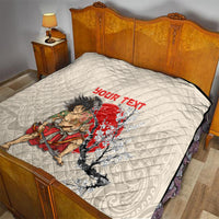 Personalised Japanese Culture Hawaii Style Quilt Japanese Samurai with Hawaiian Pattern - Wonder Print Shop