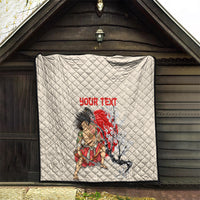 Personalised Japanese Culture Hawaii Style Quilt Japanese Samurai with Hawaiian Pattern - Wonder Print Shop