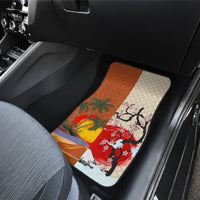 Japanese Culture Hawaii Style Car Mats Mauna Kea and Fuji Mountains - Wonder Print Shop