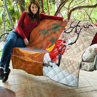 Japanese Culture Hawaii Style Quilt Mauna Kea and Fuji Mountains - Wonder Print Shop