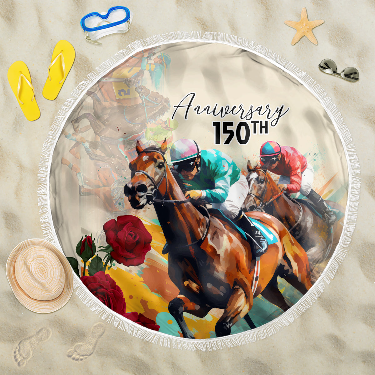 Kentucky Horse Racing 150th Anniversary Beach Blanket