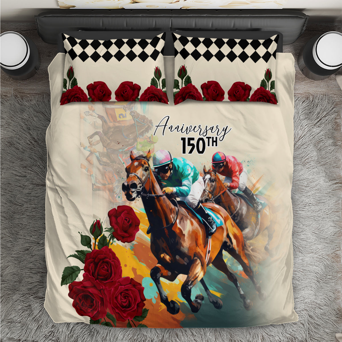 Kentucky Horse Racing 150th Anniversary Bedding Set