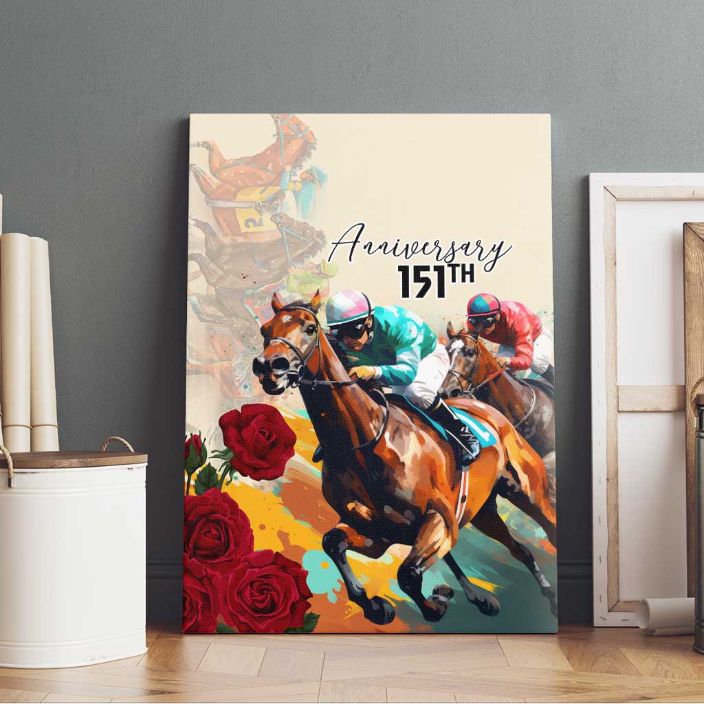 Kentucky Horse Racing 151st Anniversary Canvas Wall Art LT03